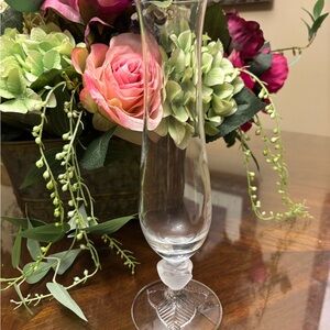 Avon Clear Glass Fluted Vase